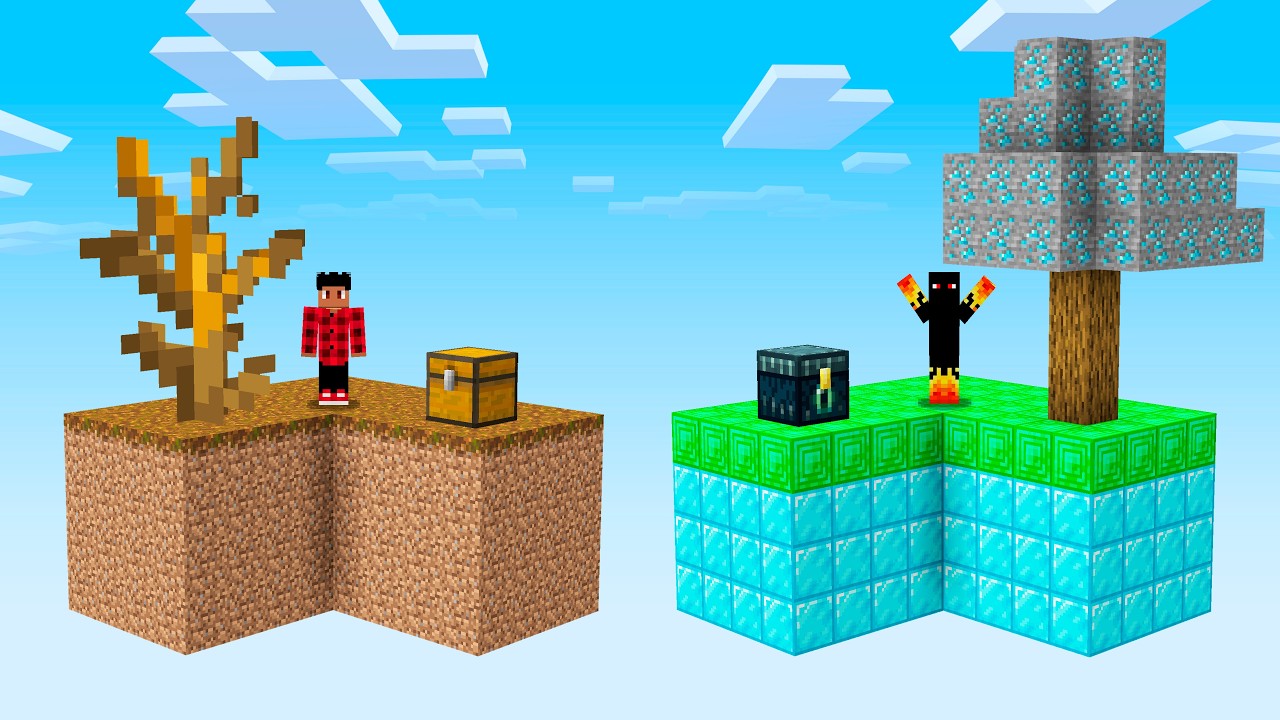SKYBLOCK DE NOOB VS PRO NO MINECRAFT