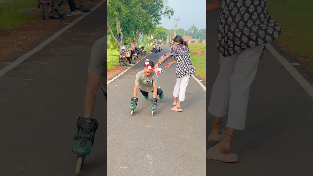 😤🤣#skating #road #cycle #girl #funny #reaction #youtubeshorts  #viralshorts #shortsvideo #shorts