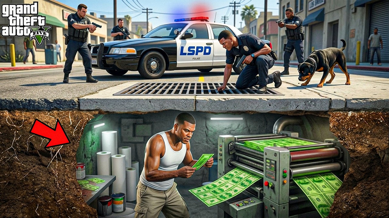 GTA 5 : Franklin Hides His Fake Notes Factory From POLICE In Gta 5 ! (GTA 5 Mods)