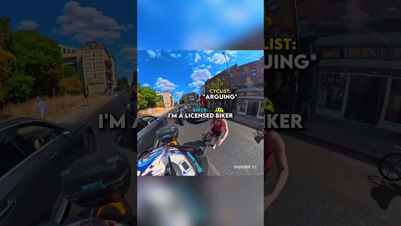 Biker Avoids Collision With Cyclist...