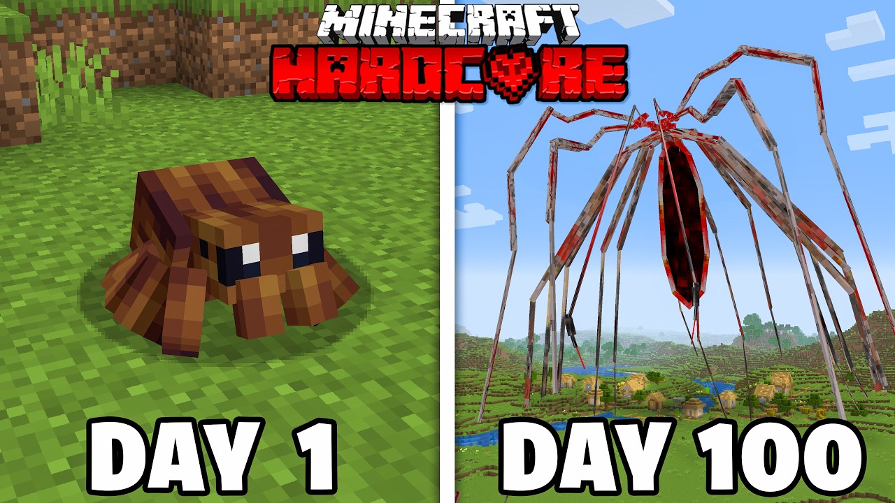 I Survived 100 Days as ARACHNOPHOBIA in Minecraft