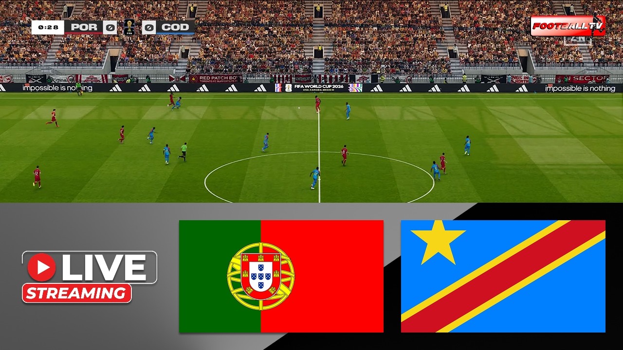 🔴LIVE :  PORTUGAL vs CONGO DR | FIFA World Cup 2026 | Match Stream | PES Game Simulation