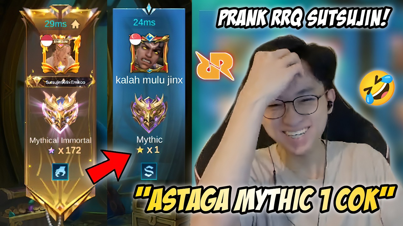 LANGSUNG DIKETAWAIN! PRANK RRQ SUTSUJIN NYAMAR JADI MYTHIC BINTANG 1! TAPI KOK JAGO CLAUDE!🤣 | MLBB