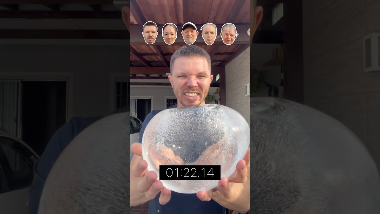 Quanto tempo cada pessoa segura um gelo? #experimento #mãe #pai #irmão #namorada