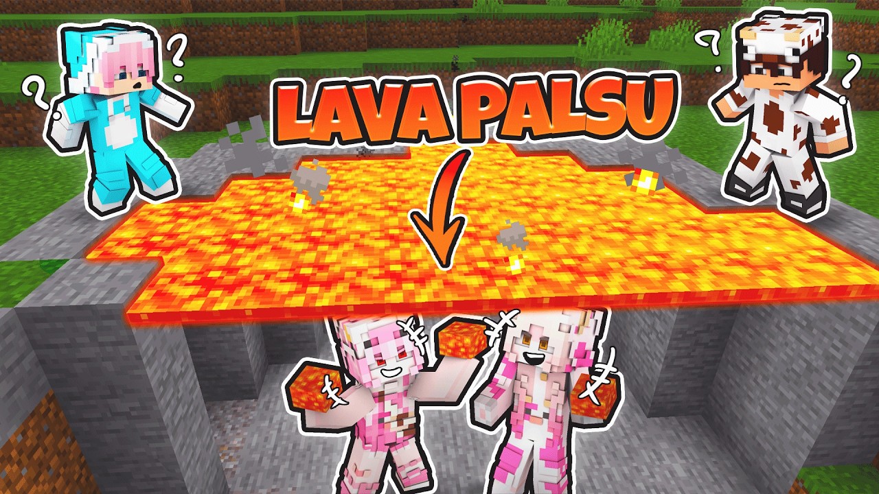 MOMON & MOOCI PRANK ATUN & MILO MENGGUNAKAN LAVA PALSU UNTUK MAIN HIDE & SEEK @MoociMiloMinecraft