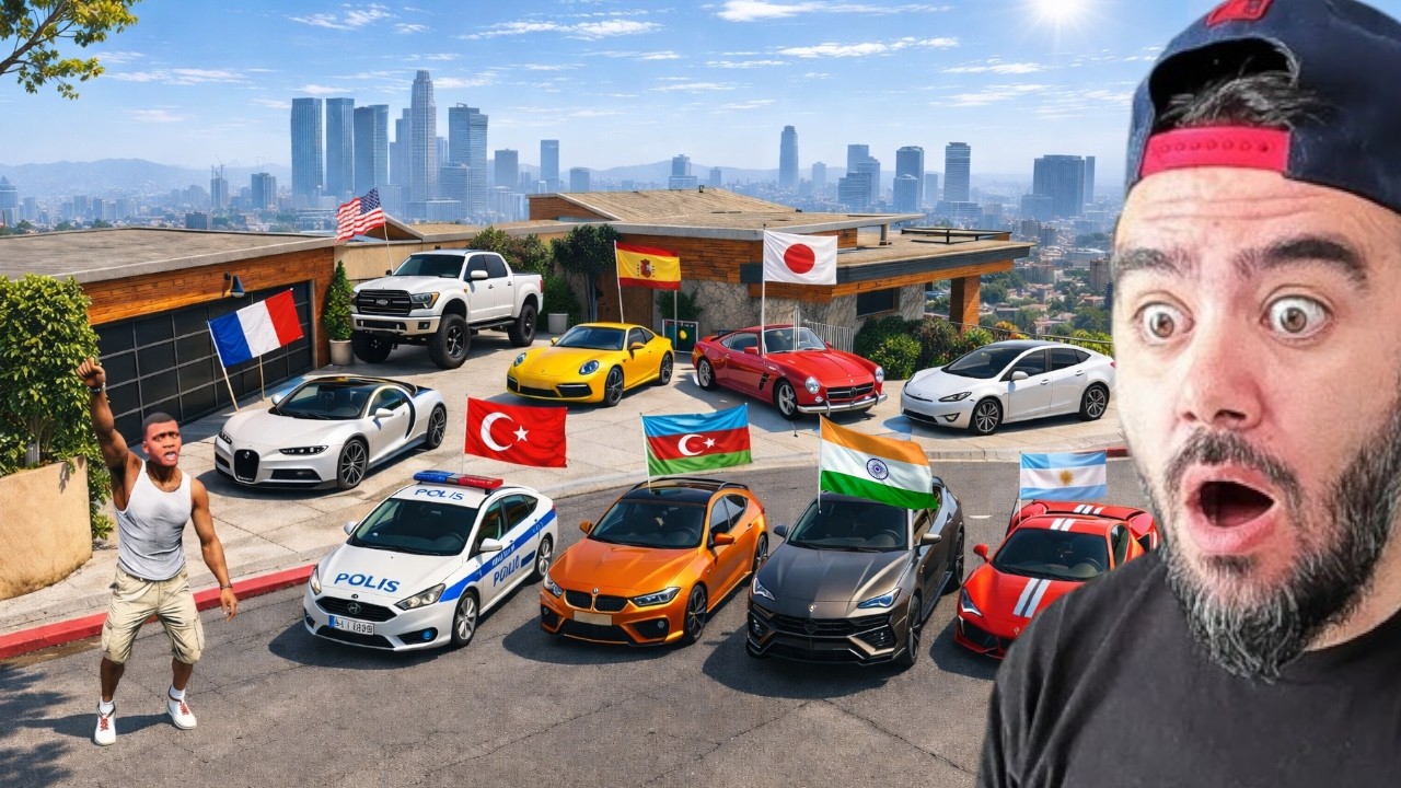 FRANKLIN ÜLKELERIN SÜPER ARABALARINI KAÇIRDI - GTA 5 MODS