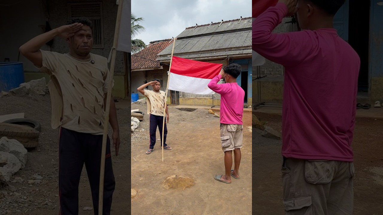 Pengibaran bendera merah putih 🥰❤️🇵🇸🇲🇨❤️