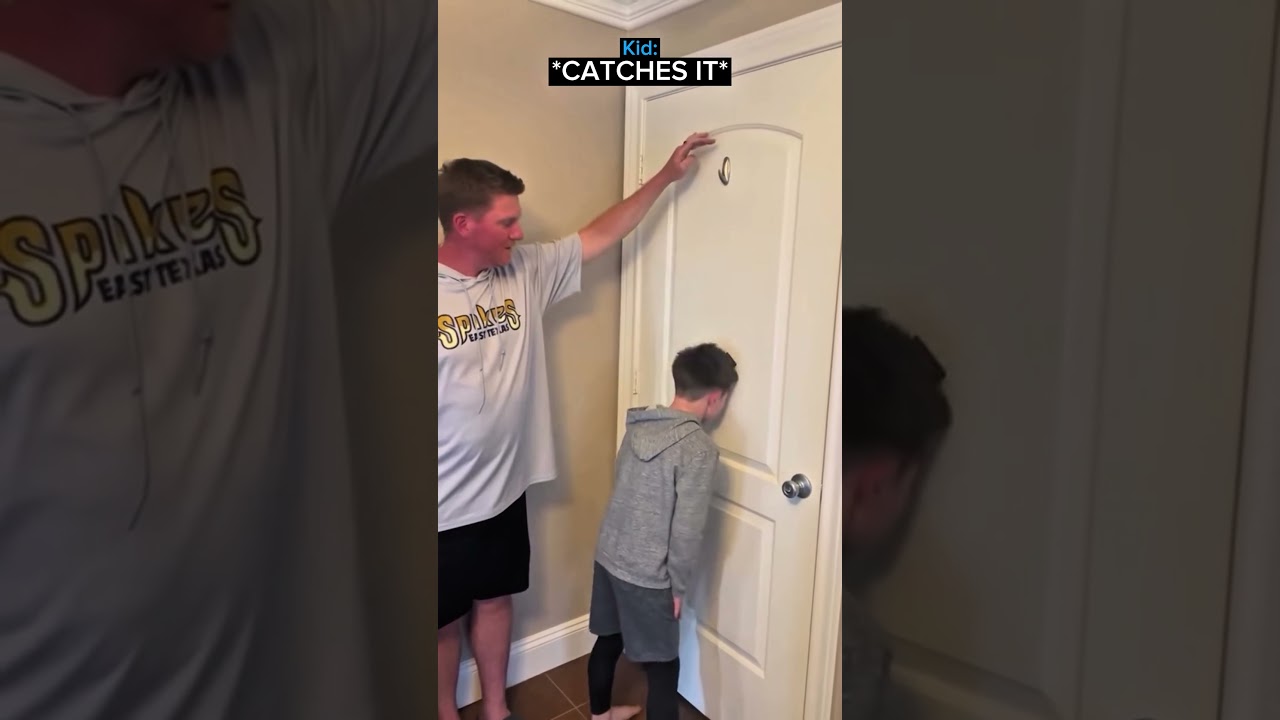 Dad Offers His Kid Anything He Wants if He Catches the Card With His Head and Instantly Regrets It
