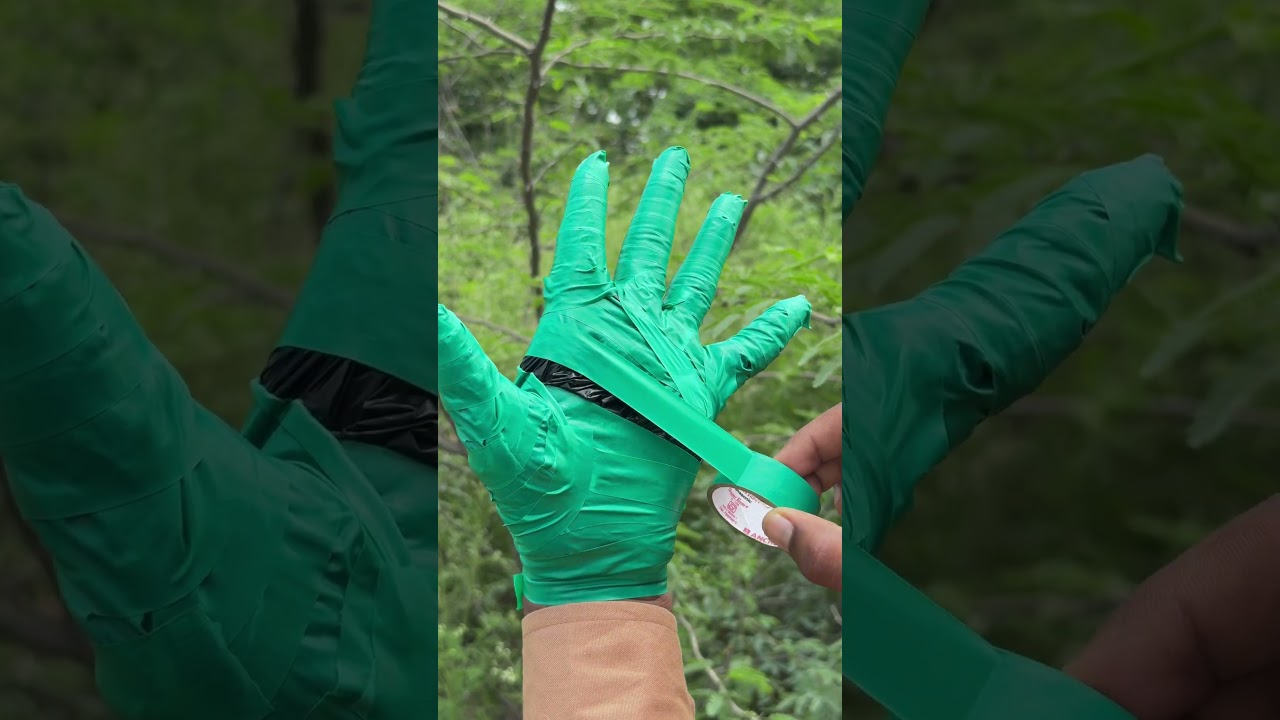 Boy Shows SURVIVAL Skills: He Made Gloves in the Forest to Protect His Hands from Cactus Thorns! 🧤