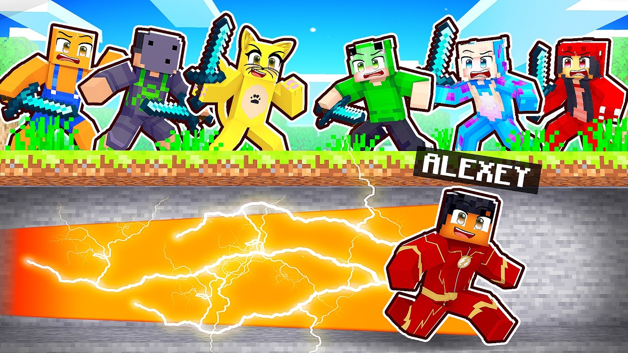 6 CAÇADORES vs FLASH no Minecraft!