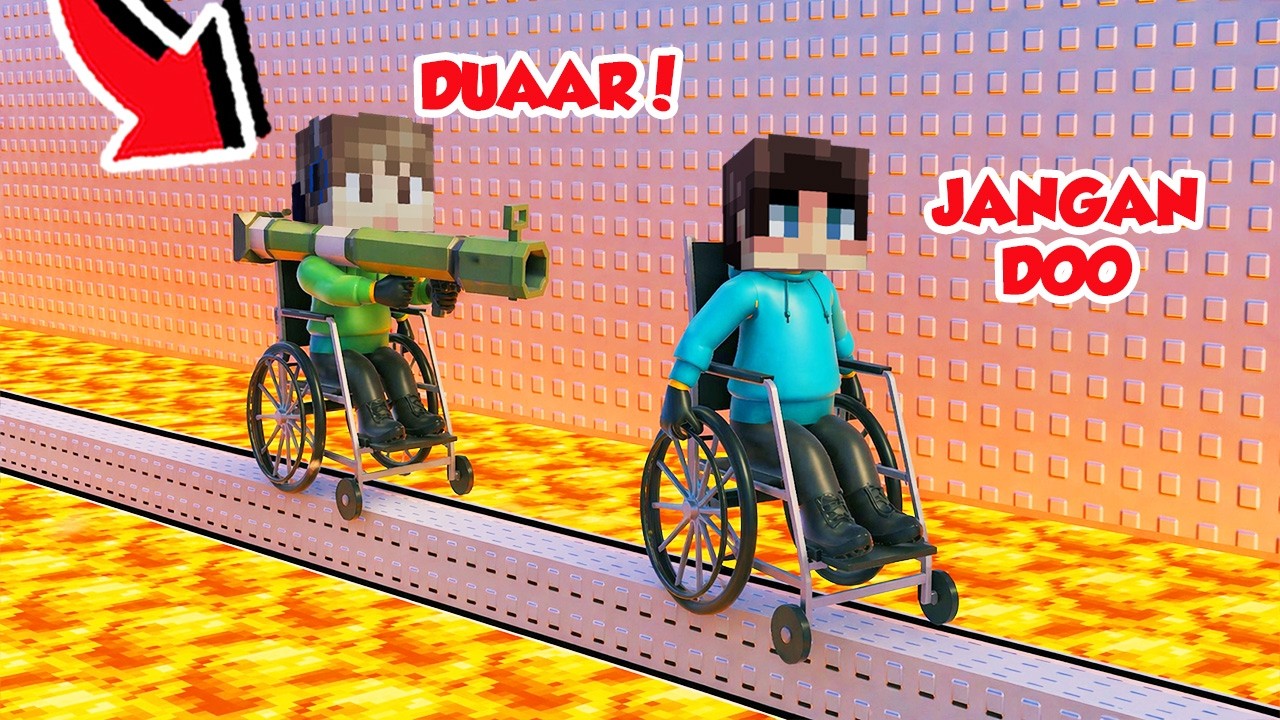 DUO KOCAK BALAPAN NAIK KURSI RODA LEWATI RINTANGAN PALING NGAKAK!!!