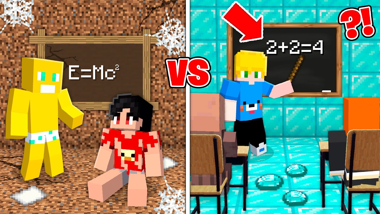 Escola de RICO vs POBRE no minecraft