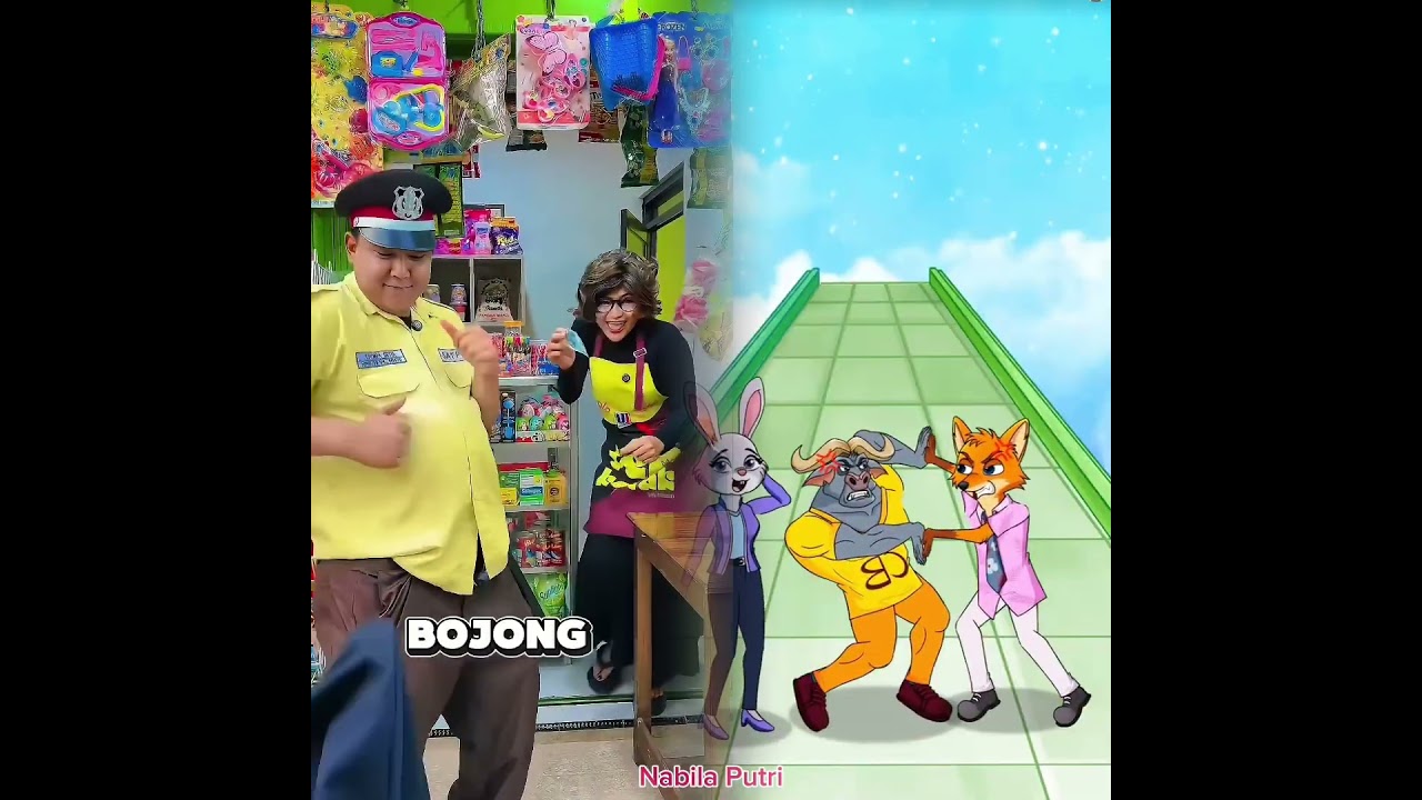 Nur ngamen di warung bikin kepingkel gak sih #animation #funnyshorts