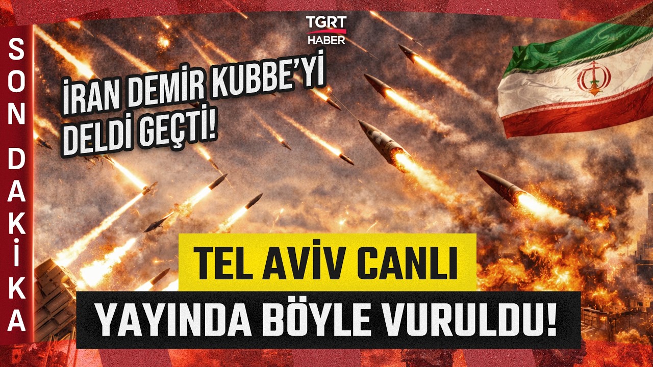 #SONDAKİKA | İran Tel Aviv'i Canlı Yayında Böyle Vurdu: Füzeler Demir Kubbe'yi Deldi Geçti!
