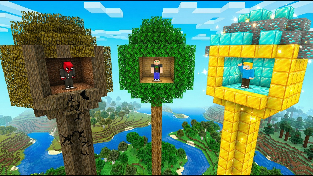 ZENGİN vs FAKİR: Ağaç Evi Kapışması (Minecraft)