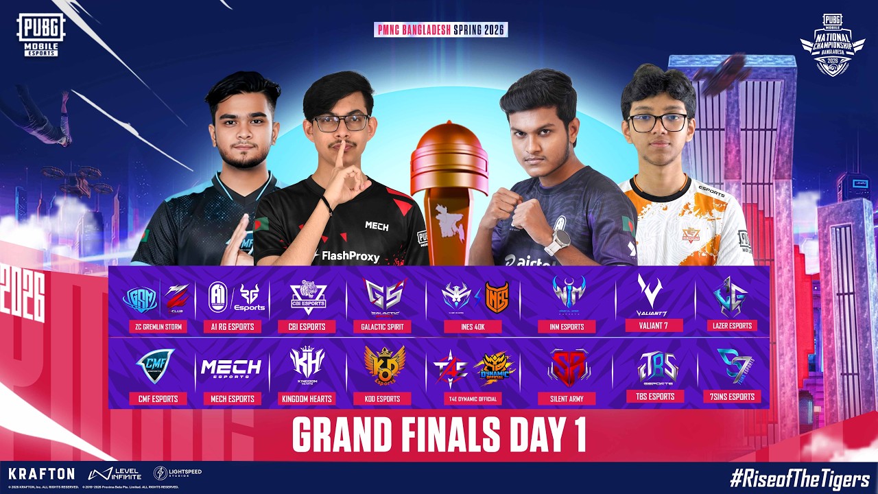 2026 PMNC BANGLADESH SPRING | গ্র‍্যান্ড ফাইনাল | ১ম দিন | পাবজি মোবাইল বাংলাদেশ