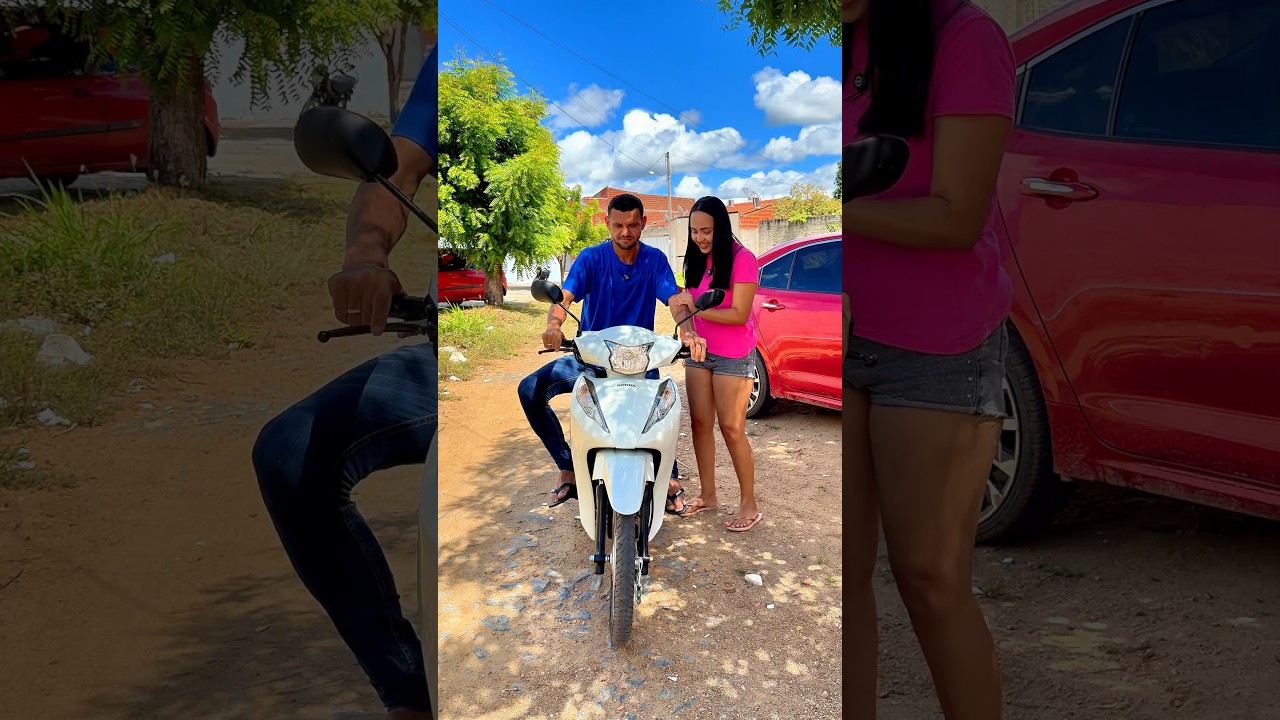 ensinando ele a andar de moto #humor #comedia #shorts