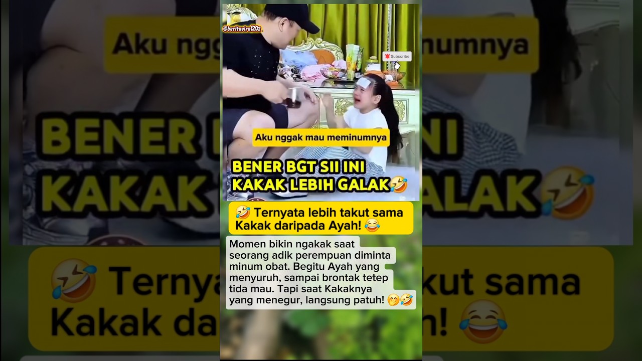 Bikin ngakak ketika Adik Lebih Takut Kakak daripada Ayah! 😂🤣#shorts