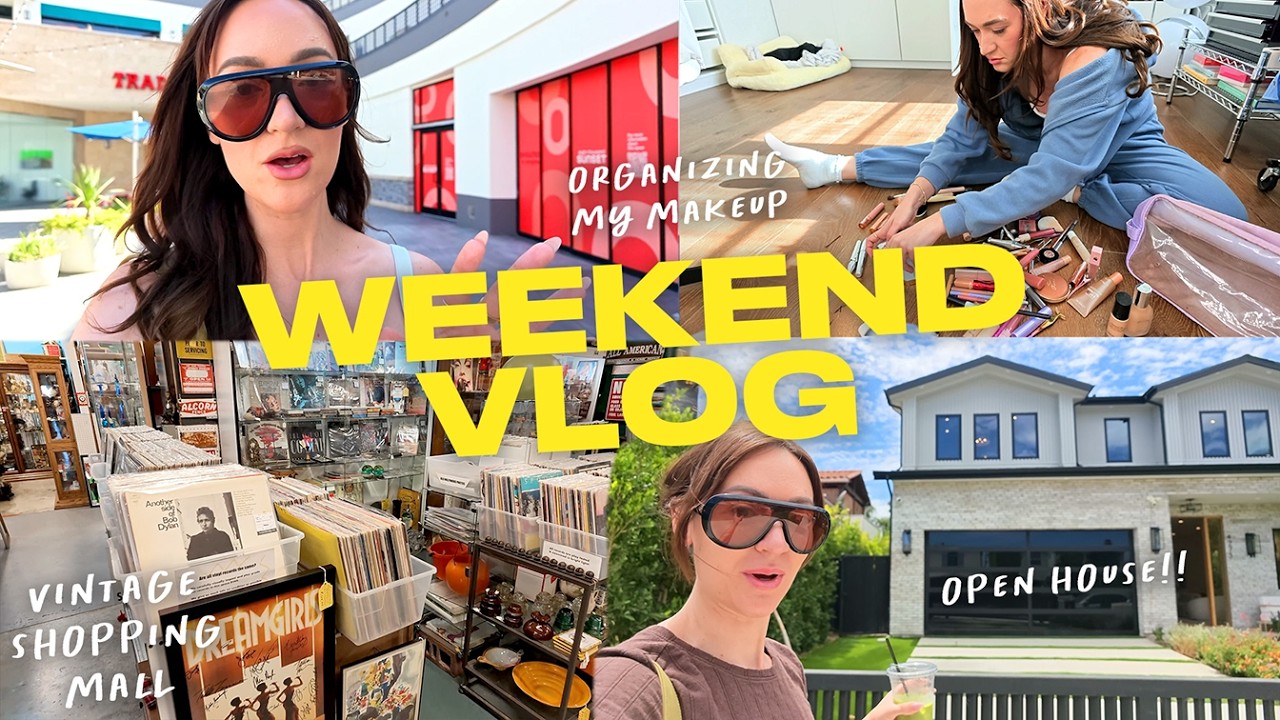 Weekend Vlog: Organizing My Makeup, Open Houses + Vintage Shopping Mall!! 🛍️🏠