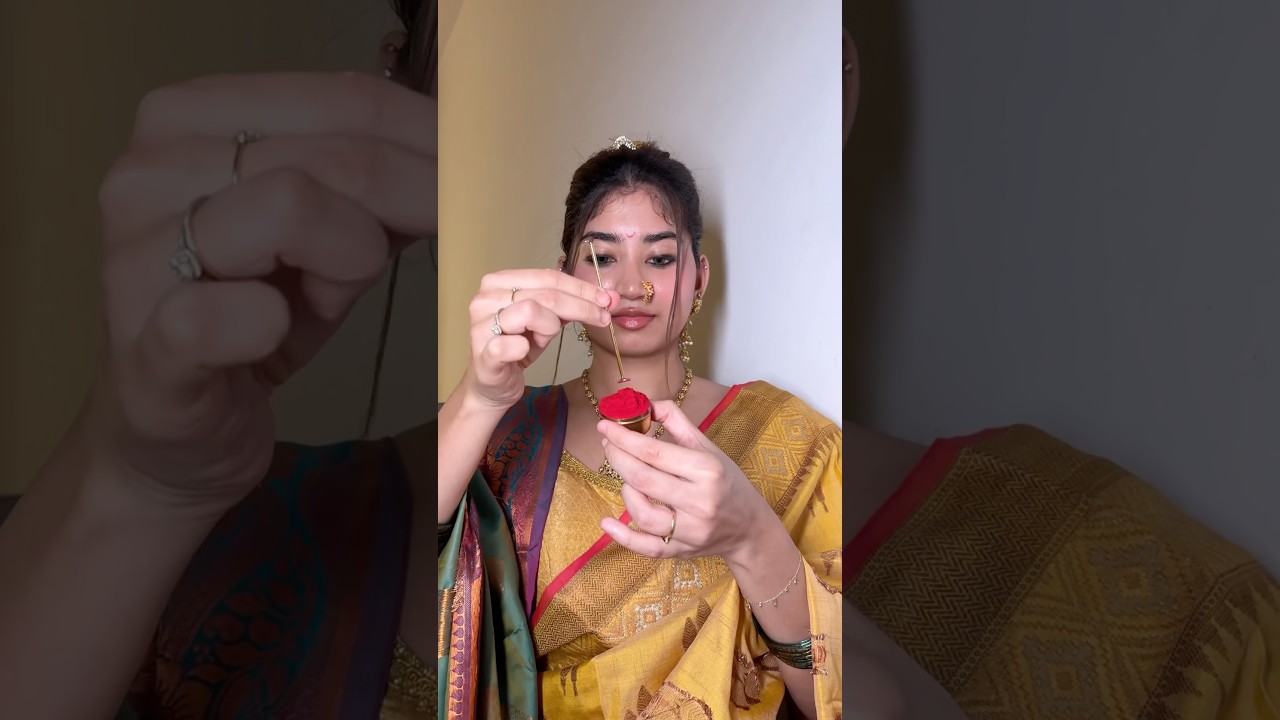Traditional way of applying CHANDRAKOR Bindi 🌙
