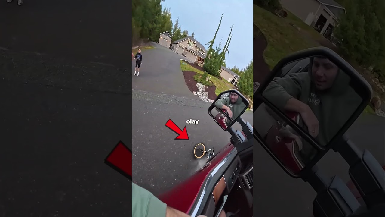 Çocuğun bisikletini arabayla ezdi...😬