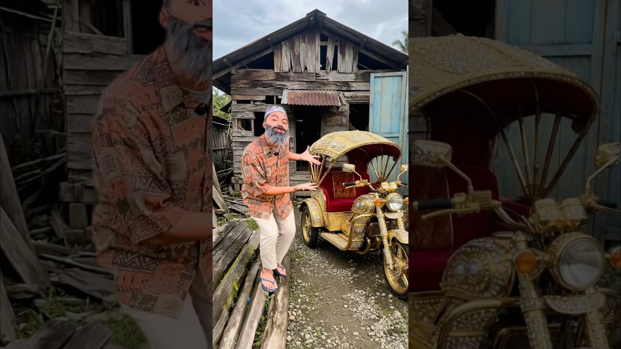 orang kaya punya motor keren, orang miskin punya becak butut !