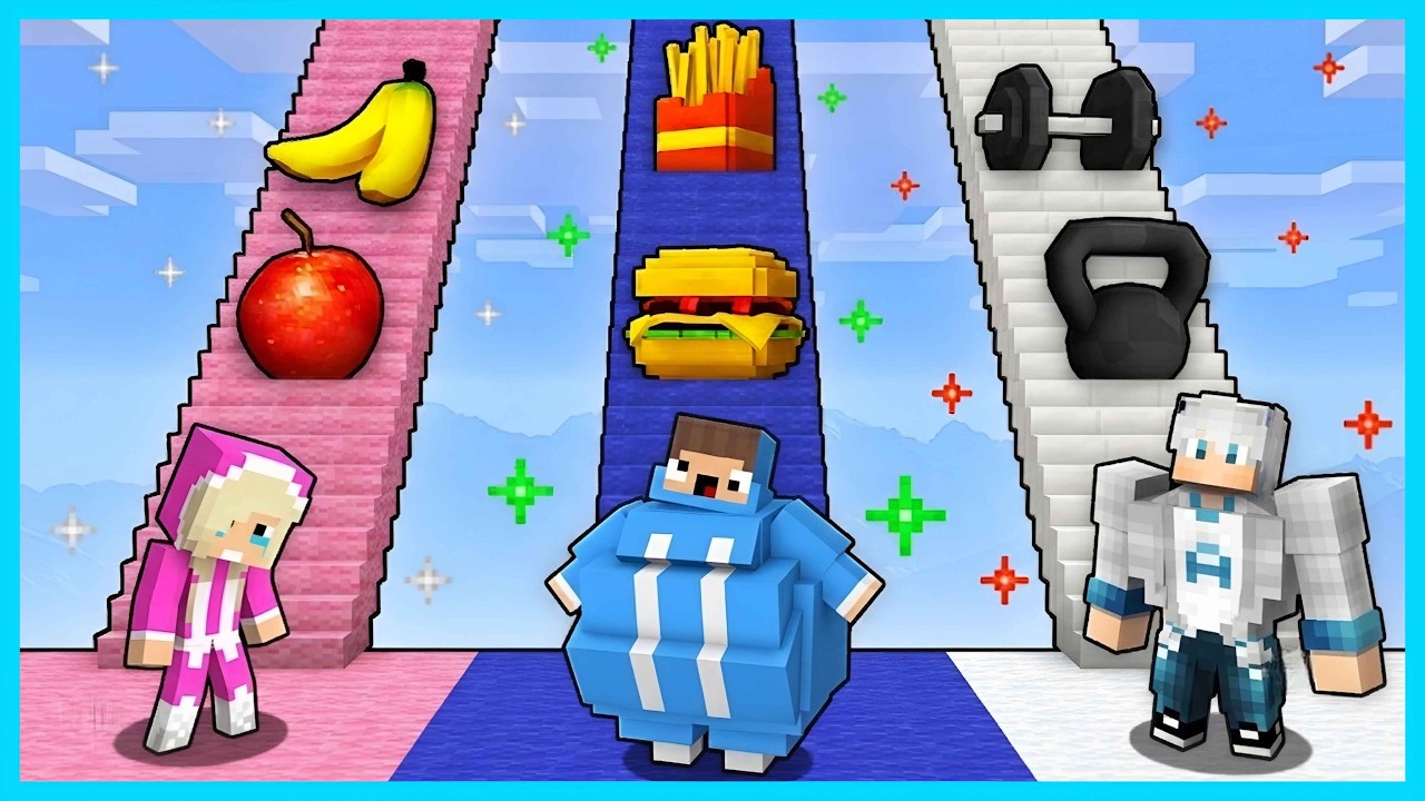 MIPAN & ZUZUZU PILIH NAIK TANGGA GENDUT VS BEROTOT DI MINECRAFT
