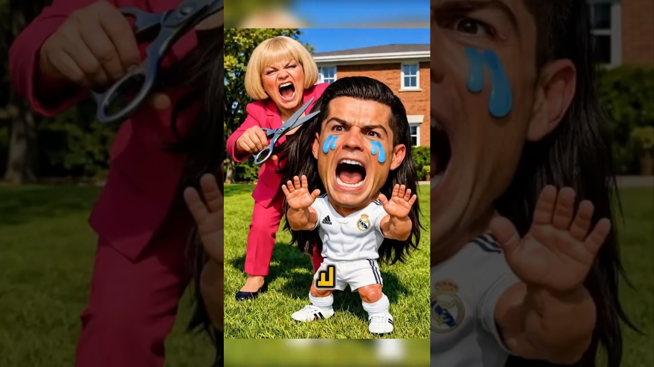 رونالدو عايز يطول شعره ولاكن ما حدث😱😂 #ronaldo#shorts