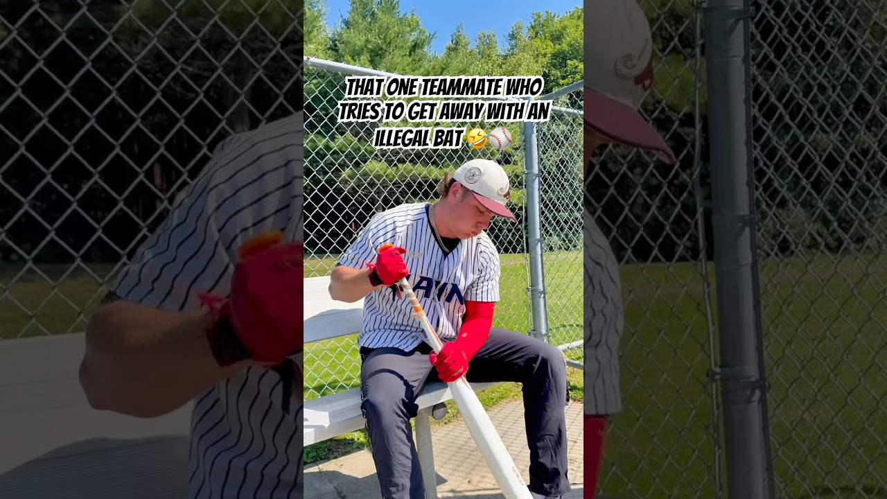 Using an ILLEGAL BAT! 🤣⚾️ #baseball #baseballplayer #baseballlife #homerun #viral #athlete #sports