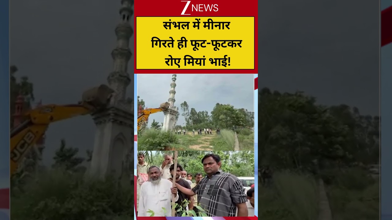 #shorts : संभल में मीनार गिरते ही फूट-फूटकर रोए मियां भाई!