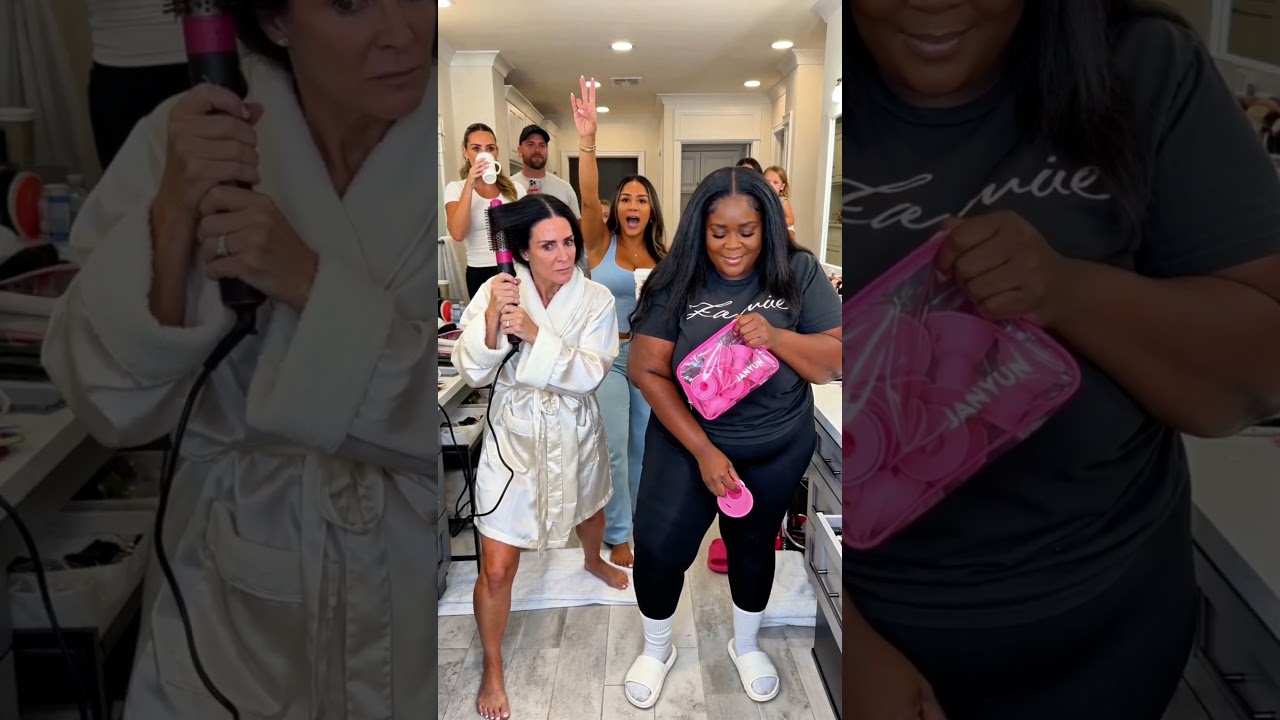 She Took Over the Whole Bathroom and Nobody Was Leaving Until the Hair Was Done 😂💇‍♀️🔥