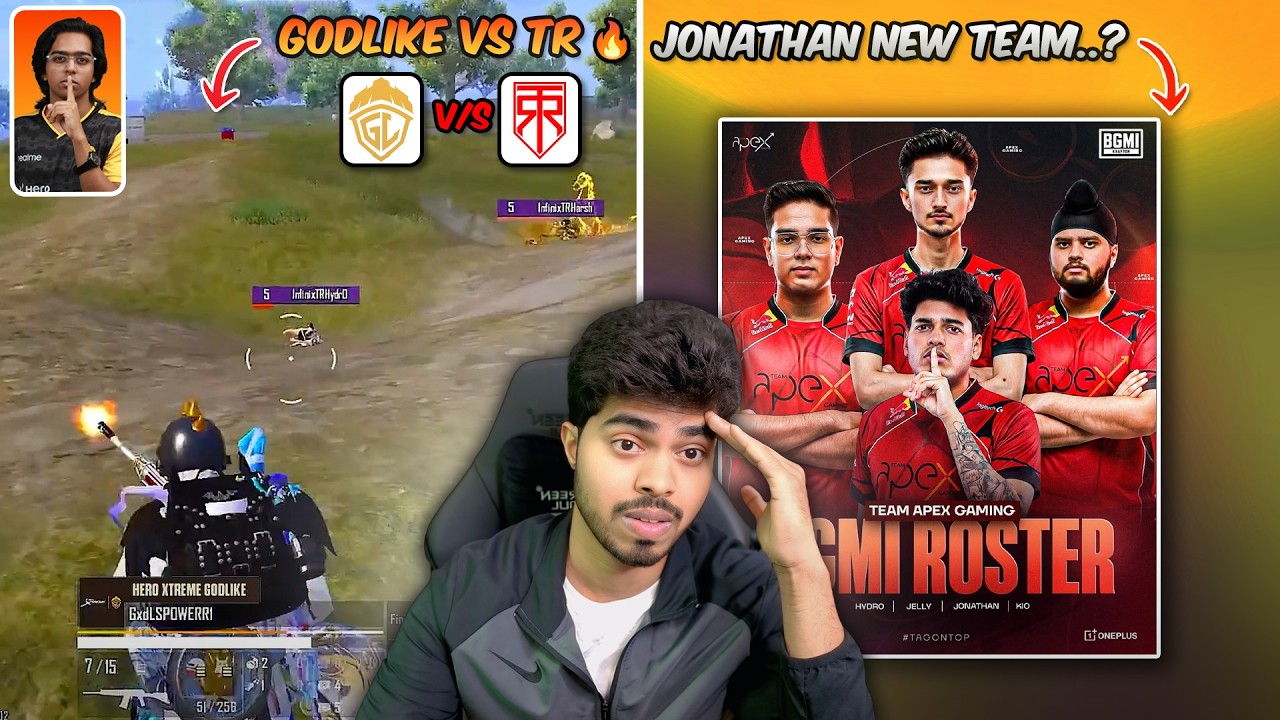 🔥 JONATHAN NEW TEAM REVEALED! GODLIKE vs TR Epic Battle!