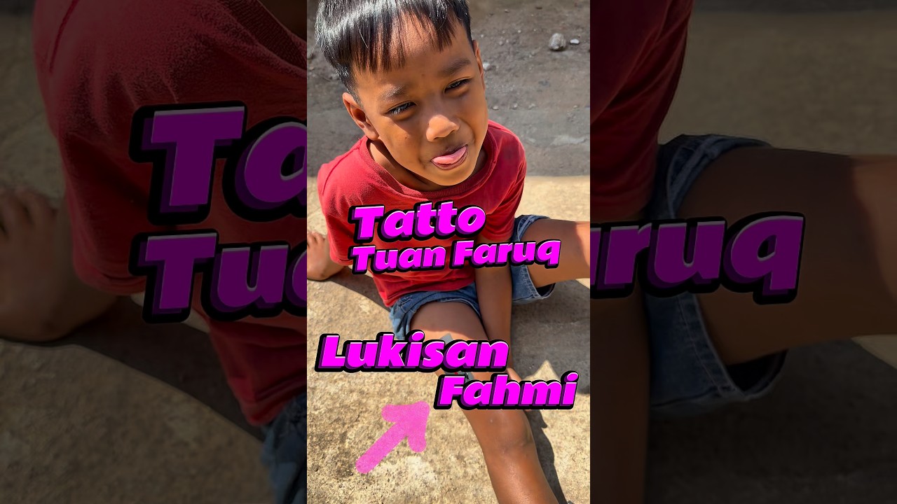 Tatto Tuan Faruq baru Lukisan Fahmi #comedy #minivlog #anakdesa #tattoo #baru