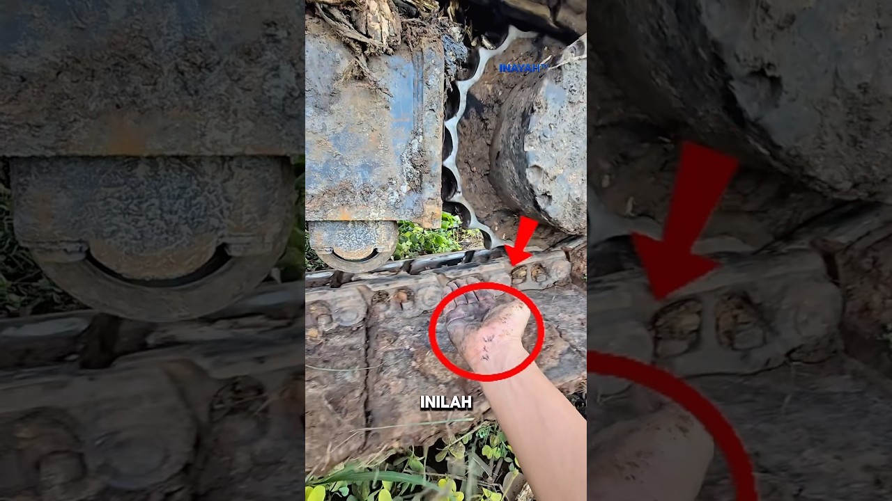 Jika Tangan Kamu Masukan Ke Rantai Ban Ekskavator #fyp #masukberanda