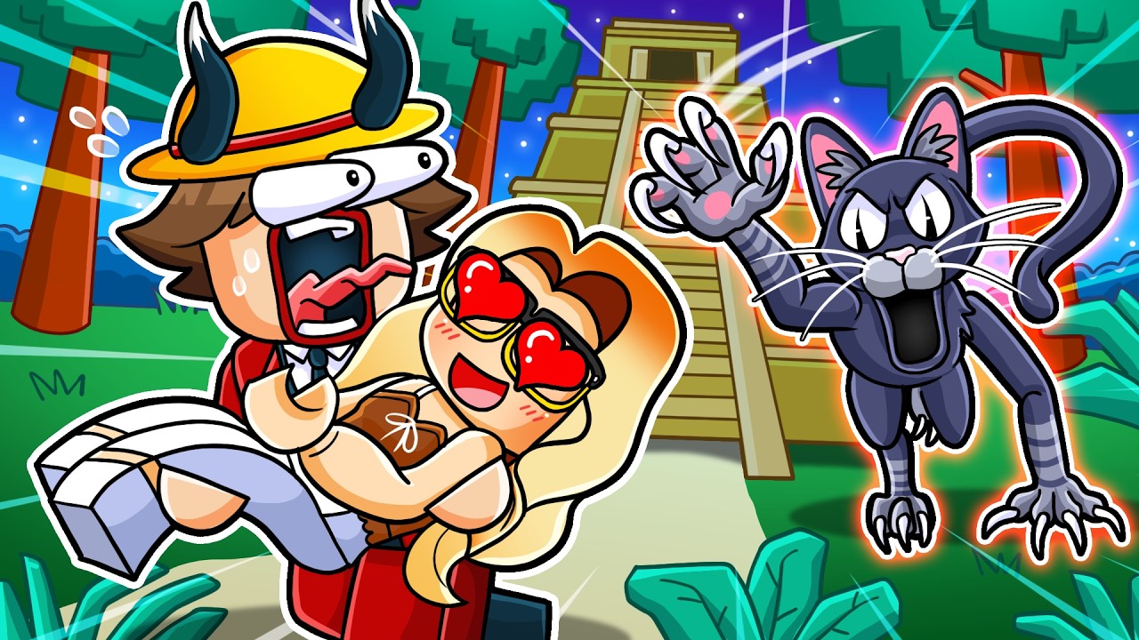 Surviving the Cat Monster with MY CRUSH In 99 Nights In the Forest...