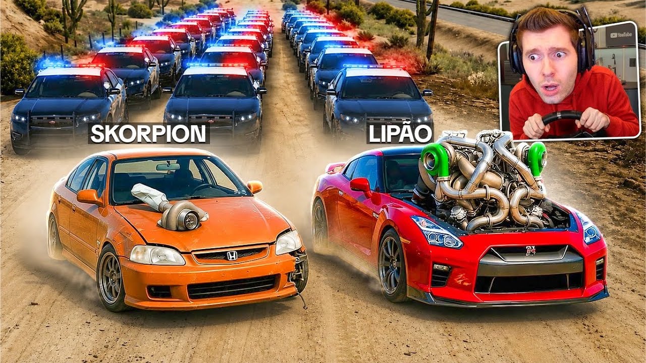 Cada FUGA +1 TURBINA NO GTA 5 RP! (Skorpion vs Lipao) 