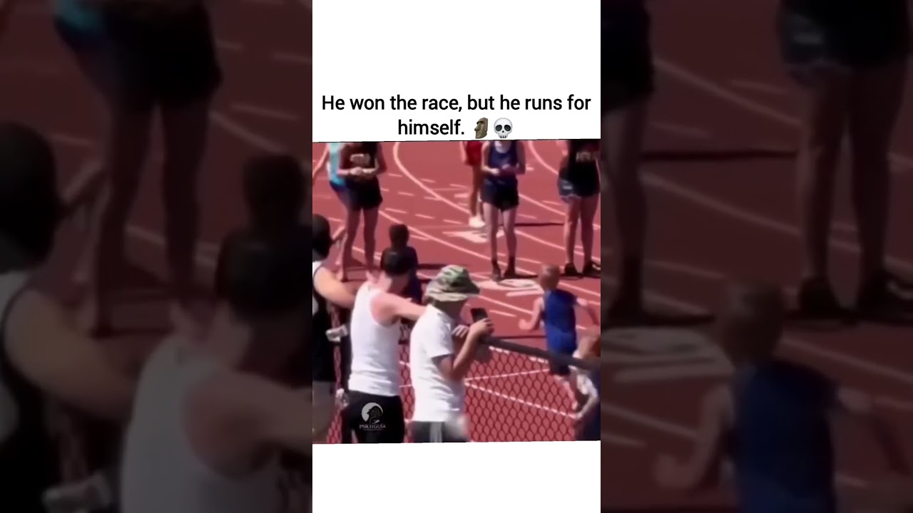 He won the race, but he runs for himself. 💀❤️‍🩹