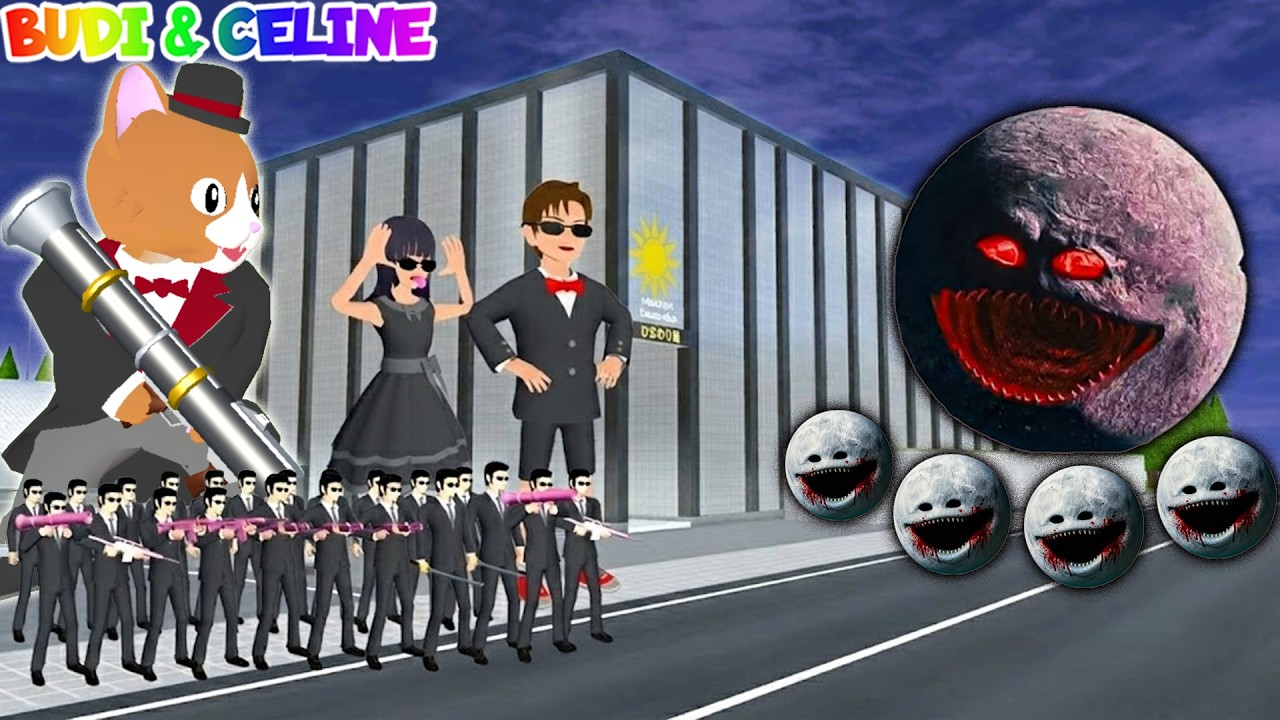 Yuta Mio Bocil Yakuza VS MOON WAKE UP MENYERAMKAN | Yakuza Panggil Catbutler Raksasa | Sakura School