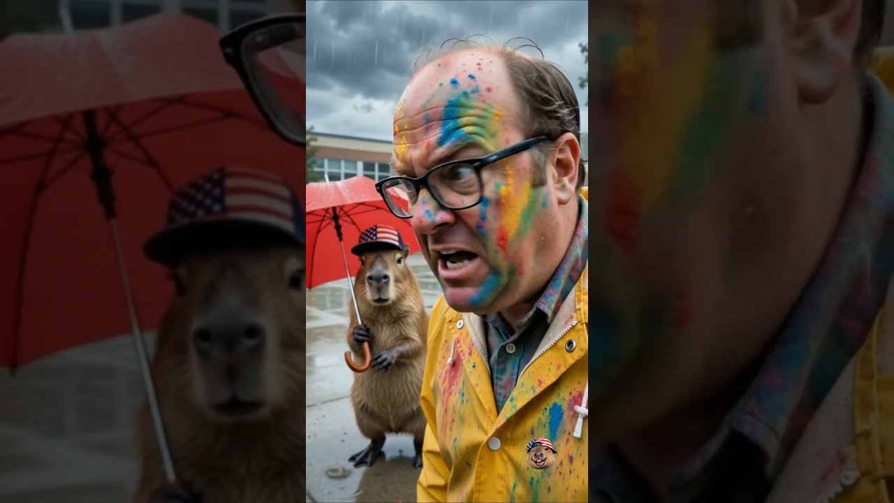 Jinu Hid Rainbow Powder in Capybara's Raincoat... The Teacher Wore It!