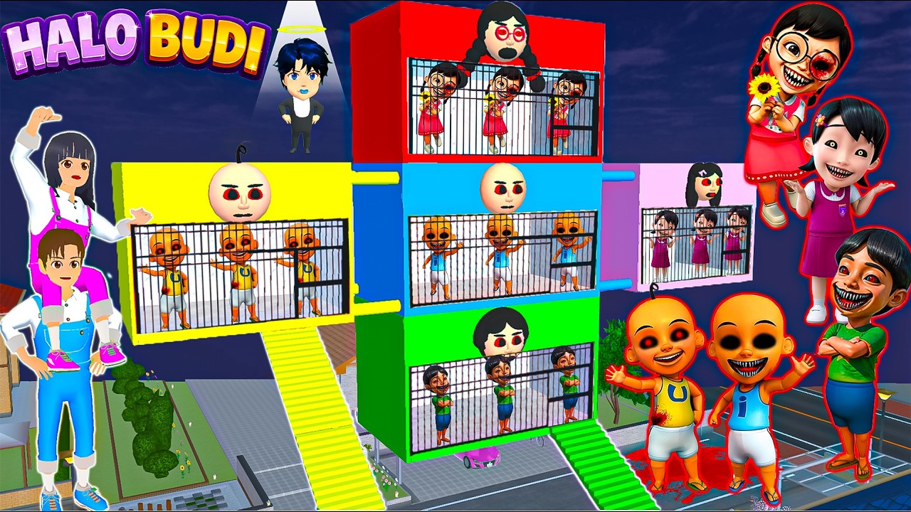 Pasukan UPIN IPIN EXE Serang Kota | Yuta Mio Buat Penjara Warna Warni Bertingkat Tangkap Semua😱