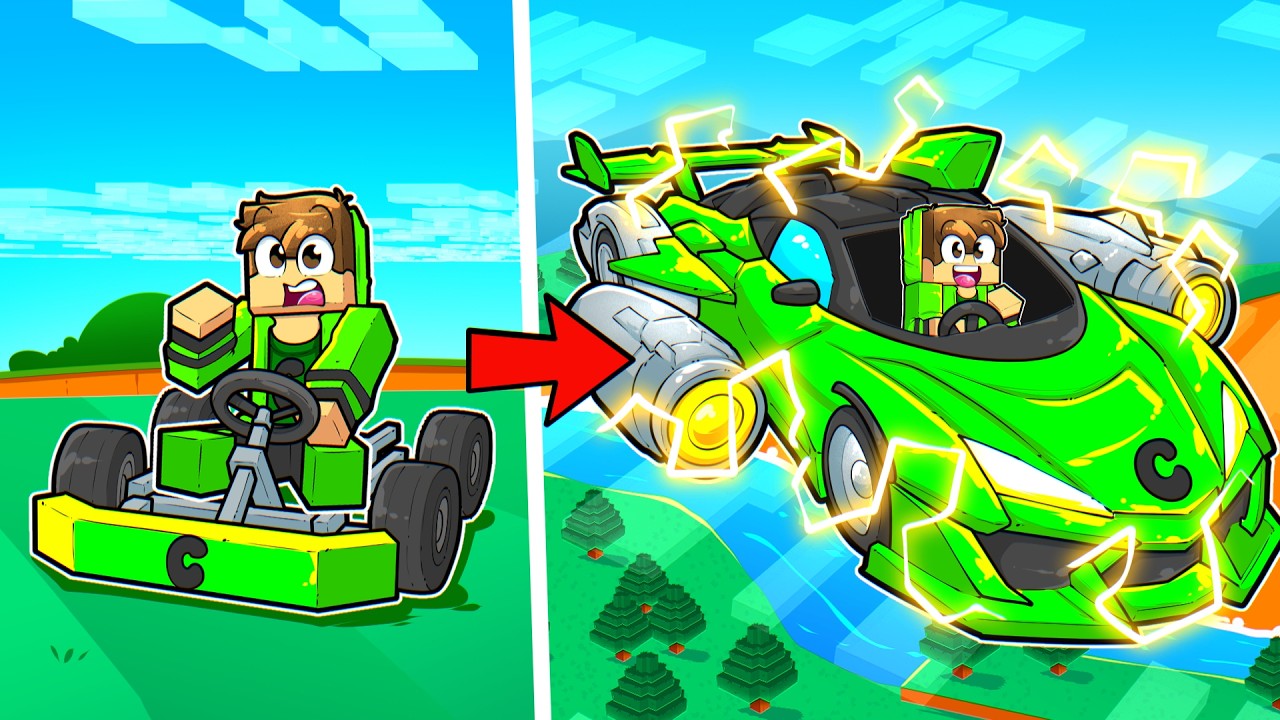 Evolui de CARRO NORMAL até um SUPERCARRO VOADOR no Minecraft!