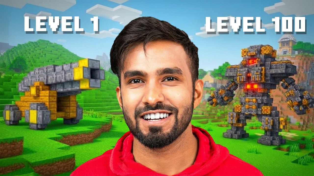 LEVEL 1 VS LEVEL 100 MINECRAFT CANNON