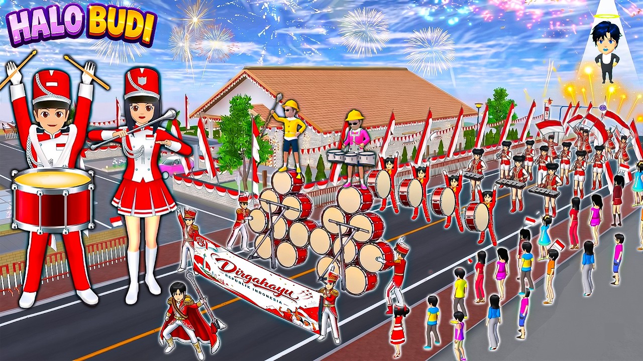 Yuta Mio Ikut Pawai Atraksi Drumband 17 Agustus Di Kota Sakura | Atom Atam Joget Diatas Drum