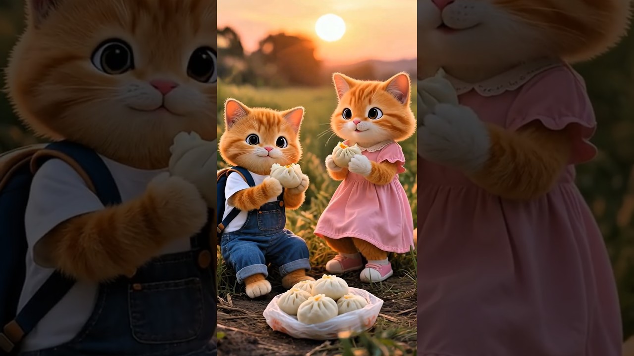 القط😼 مياو بيفقد مامته وبابا في حادث😓💔 و النهاية غير متوقعة😱 #shorts #cat #funny #aiart #ai