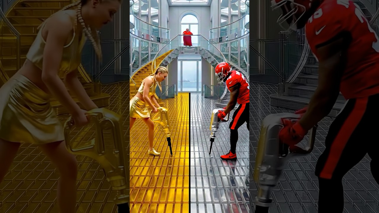 This Double Layered Floor is Incredible 🤯💗💛 Epoxy Luxury Gold Floor 😍 #epoxy #home #shorts