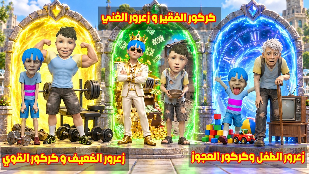 فلم قراند : زعرور يدخل في اخطر بوابات زمنية عملاقة في العالم مع كركور ؟؟🔥😂