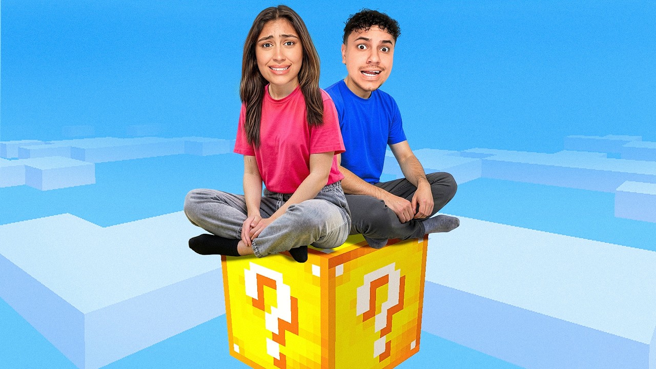 SOBREVIVENDO em apenas 1 BLOCO de LUCKY BLOCK!