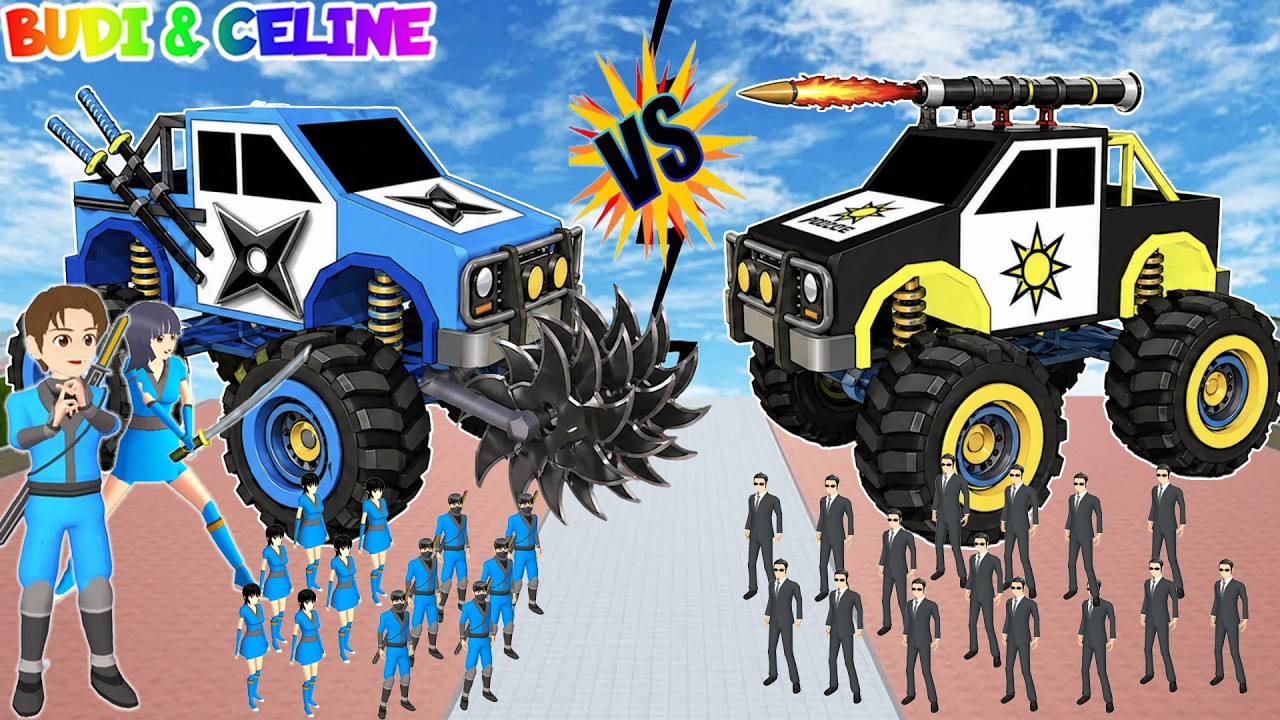 Markas Mobil Monster Ninja Vs Markas Mobil Monster Yakuza | Yuta Mio Panik Yakuza Serang Ninja Koban