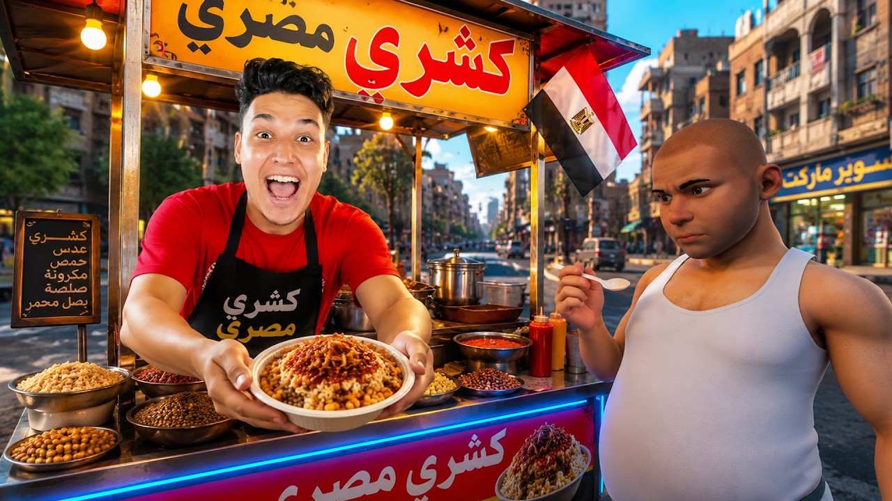 فتحت عربية كشري في الشارع والزبائن اتجننوا 😂🍝