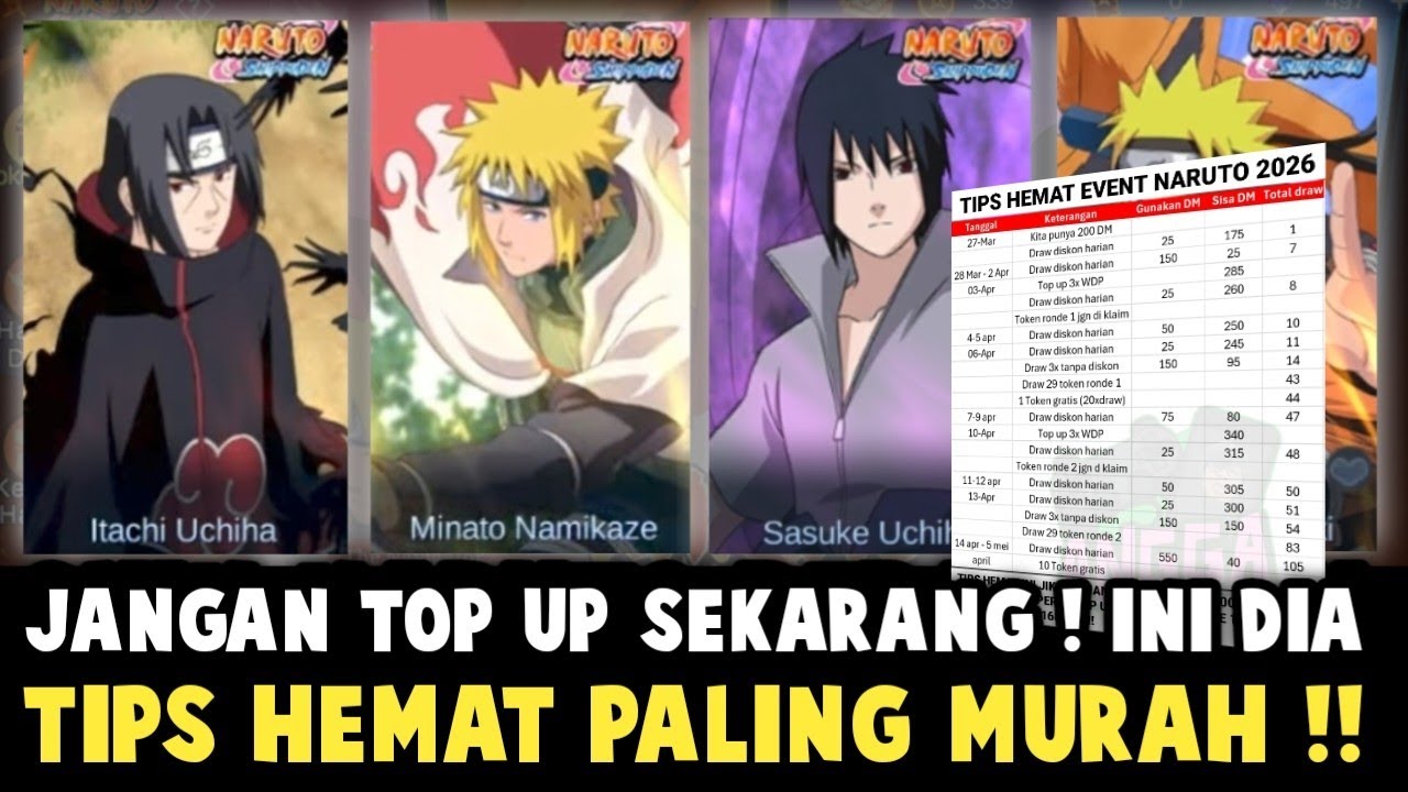 JANGAN TOP UP SEKARANG, TIPS HEMAT PALING MURAH DAPETIN SKIN NARUTO BEBAS PILIH !!
